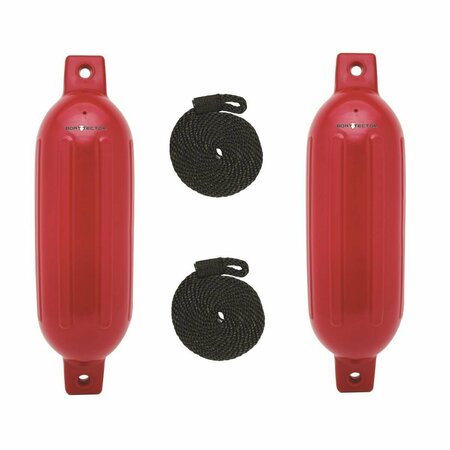 GEARED2GOLF EXMFVPRED Boat Tector Fender Value Pack - Bright Red GE2624216